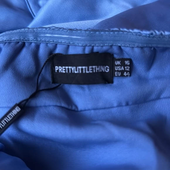 Blue Satin Bandeau Cowl Detail Corset Jumpsuit (sizes 10 & 12) - Picture 6 of 7